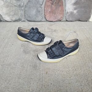 Via Spiga Triple-strap Navy Italian Leather Sneaker sz 7.
